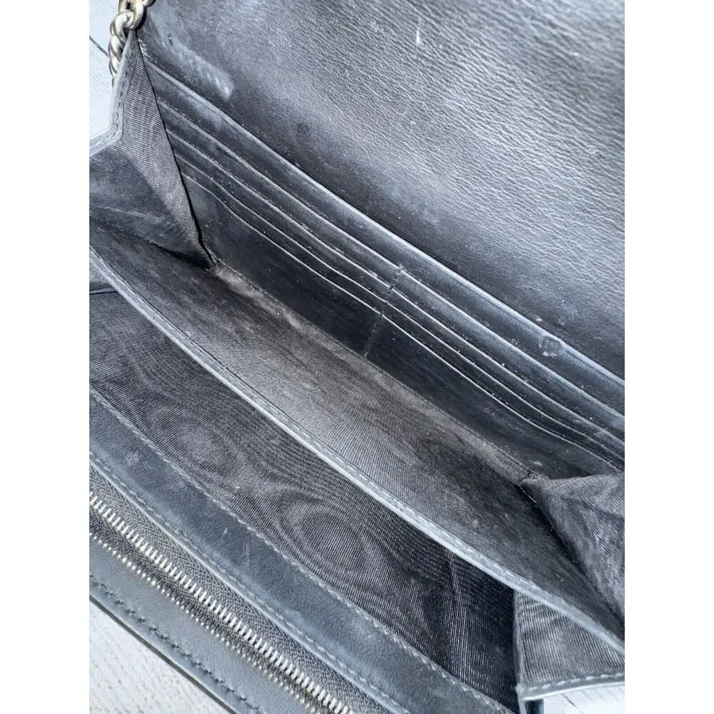 GUCCI DIONYSUS SUPREME WALLET ON CHAIN Crossbody Canvas Black Interior Purse - Picture 6 of 11